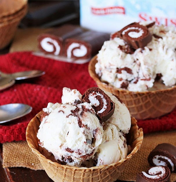 Irresistible Swiss Roll Ice Cream: Loaded with Little Debbie